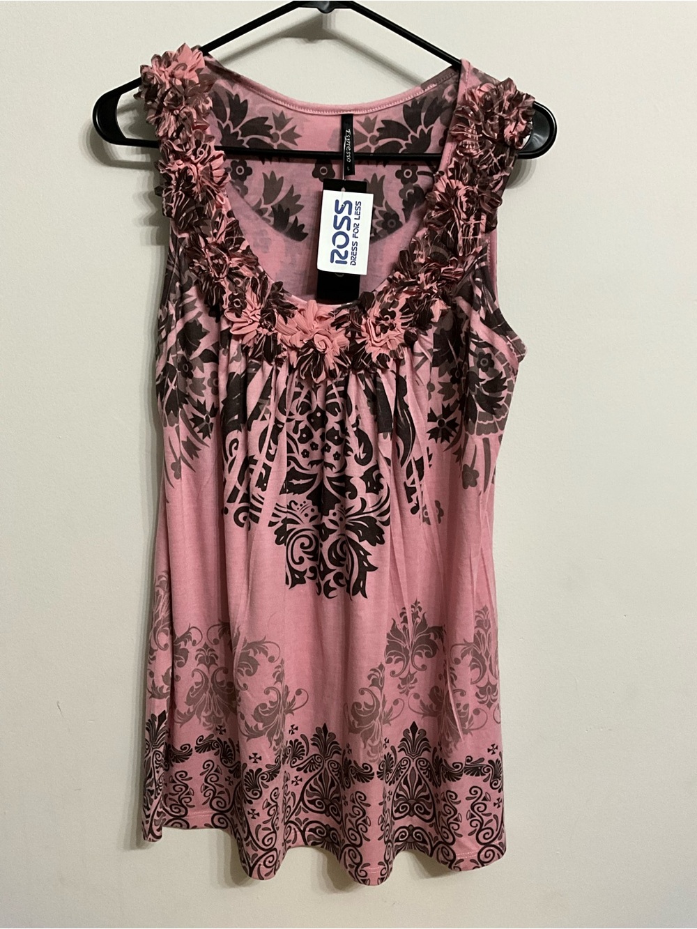 Pink Floral-Print Sleeveless Top